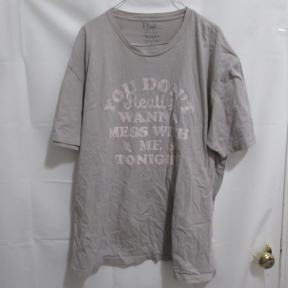 Pink Beautiful Trauma World Tour Graphic T-Shirt Gray XXL Unisex Concert Tee
